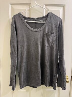 Motherhood Maternity Long Sleeve Gray Scoop Neck Top